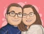 create professional caricatures for couples or wedding gift