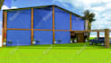 model exterior house render in sketchup