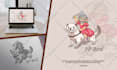 do hand drawn vintage retro logo illustration design for business