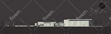 illustrate architectural 2d sections, elevations, and floor plans in photoshop