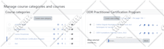 create moodle courses and customize, quizzes, material uploading
