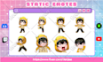 draw cute adorable anime emotes, sub badges, animated emotes for streams