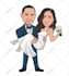 create professional caricatures for couples or wedding gift