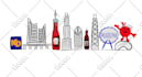 draw city skyline silhouette outline  landmark cityscape illustration