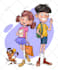 cute expressive children illustration