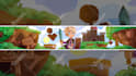 draw a cartoon minecraft banner for youtube or social media