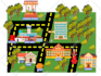 create a vector cartoon or flat style map