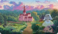draw a natural landscape and background illustration