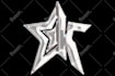 custom y2k logo with chrome effect and spining animation