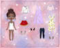 illustrate a paper doll with clothes and accessories
