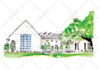 draw watercolor wedding venue