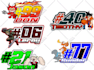 create racing number design with the mascot