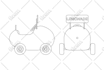 draw technical line drawing, blueprint,2d drawing, product sketch, line art