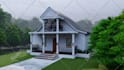 render 3d architecture front elevation facade of exterior house