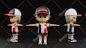 design stylized 3d characters, funko, textured, game, rig, animation, in blender