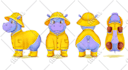 create hand drawn cute character and illustration