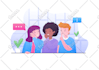 create a flat  illustration for apps and web