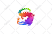 make an unique animal logo design colorful and gradient