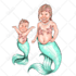 draw your cute mermaid character design in my unique style