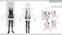 draw cool character sheet and design concept in anime style