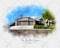 paint custom digital watercolor house, home building portrait illustrations
