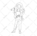 draw vector black and white line art illustration