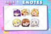 create chibi emotes or sub badges for twitch discord kick in bulk for you