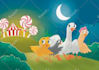 drawing children book illustrations, with pastel color