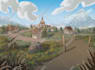 make 2d background, landscape illustration and concept art