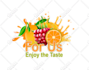 create a creative vegetable, fruit and juice logo