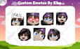 draw twitch emotes, chibi emotes, animated emotes, vtuber for stream