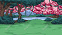 draw a pixel pokémon battle background