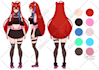 draw anime reference sheet ref sheet for oc vtuber model vtuber reference sheet