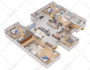 convert 2d to 3d floor plans in 10 hrs