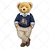 design premium streetwear teddy bear mascot logo