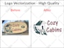 manually recreate logo to clean vector for print, packaging, and branding, no ai
