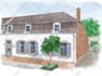 draw house illustration watercolor style