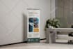 design a roll up banner that pops