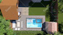 design backyard frontyard home garden, pool, patio, deck, 3d landscape rendering