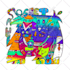 illustrated simple trippy psychedelic t shirt design