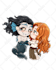 create a cute chibi anime couple illustration gifts