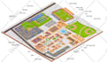 design an isometric 3d map or event map