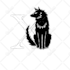 create a black and white, dark, cartoon logo