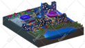 create a low poly 3d isometric environment