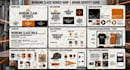 design logo, brand style guide or brand identity guidelines with branding kit