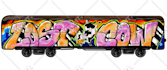 draw a digital graffiti on a train