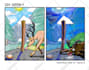 create a black and white 2 panel mini comic
