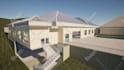 do landscape design, backyard, pool, trees, garden realistic rendering