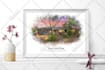 paint custom digital watercolor house, home building portrait illustrations