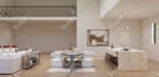do 3d interior design of kitchen, bathroom, and living room